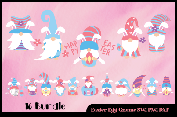 17 Bundle Gnome Easter Egg Character PNG