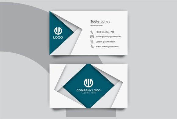Abstract White Business Card Graphics for Print Templates