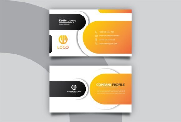 Black and Orange Creative Business Card Graphics