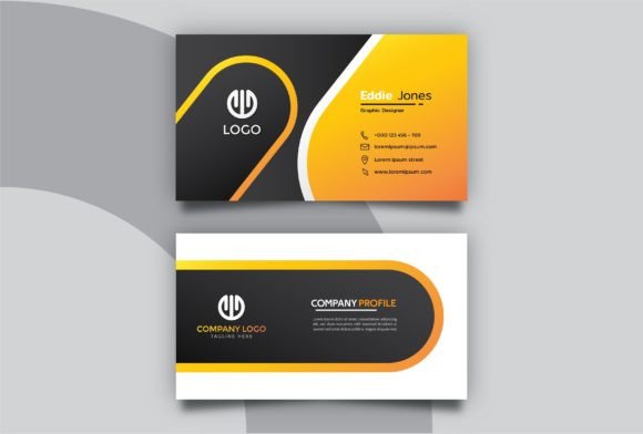 Black Orange Business Card: A Graphic Design Asset for Modern Branding