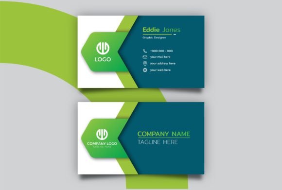 Creative Green Business Card Template: A Graphic Design Asset for Local Branding