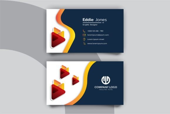 Elegant Business Card Design Graphics for Print Templates