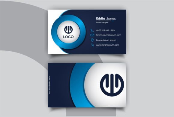 Futuristic Blue Business Card Graphics