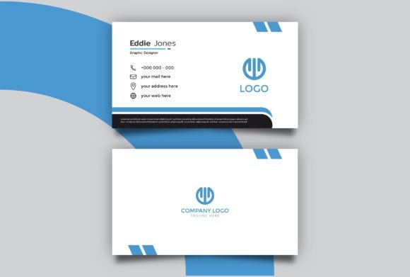 Minimal Corporate Business Card Graphics for Print Templates