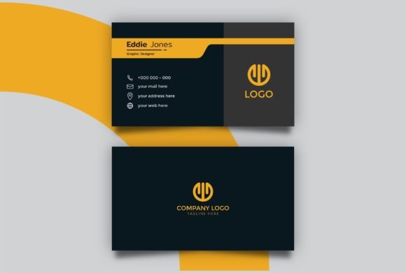 Simple Light Yellow Business Card for Modern Web Design