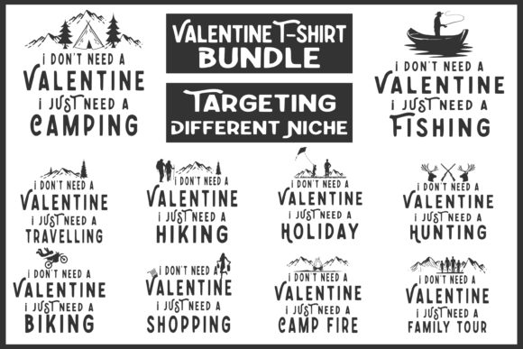 Valentine s Day T-Shirt Design Bundle Graphics for Local Branding